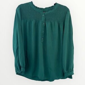 Lane Bryant Green Flowy Long Sleeve Blouse